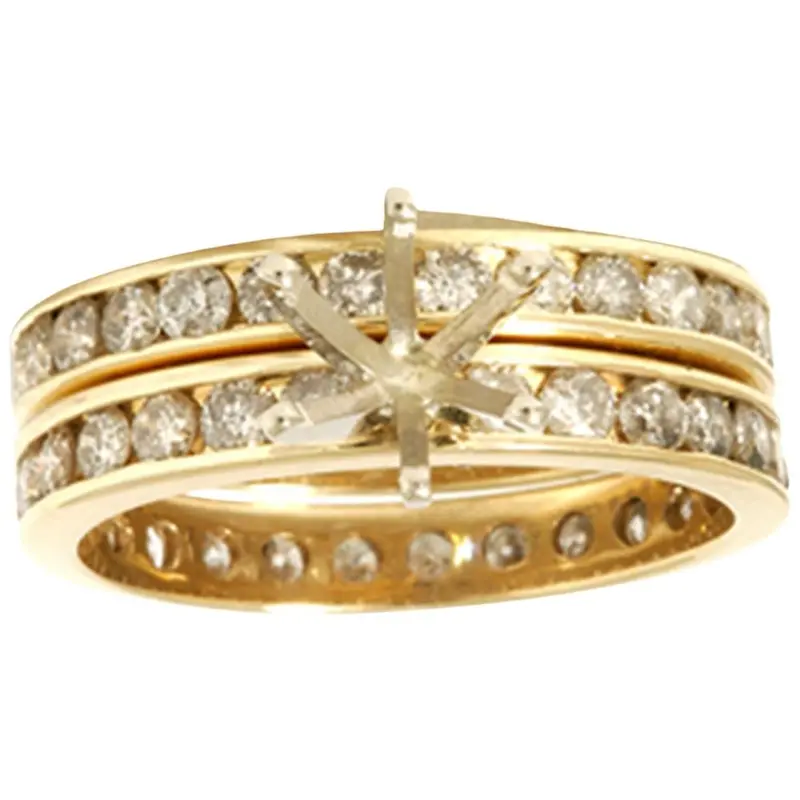 3Ct Diamond Eternity Gold Wedding Ring Set Setting Size Selectable 1
