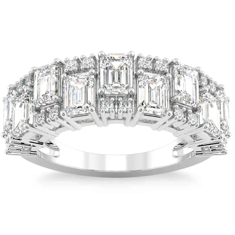 3Ct Emerald Cut Wedding Ring Anniversary Band 14K Gold Lab Grown 1