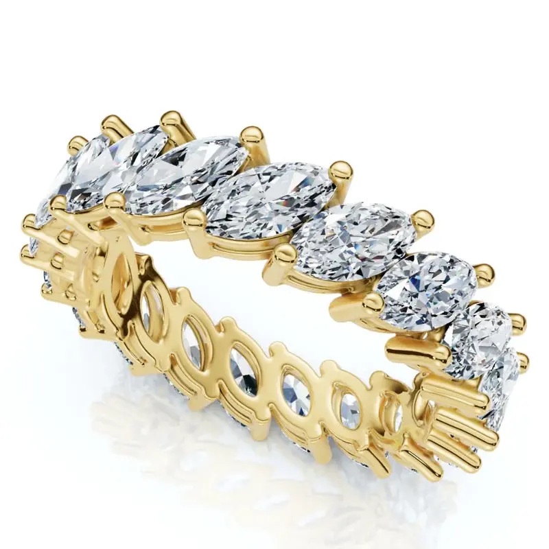 3Ct Marquise Diamond Eternity Ring 14K Gold Lab Grown 1