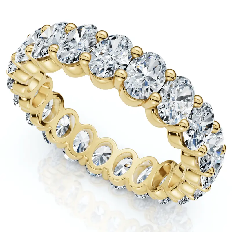 3Ct Oval Diamond Eternity Wedding Ring 14K Gold Lab Grown 1