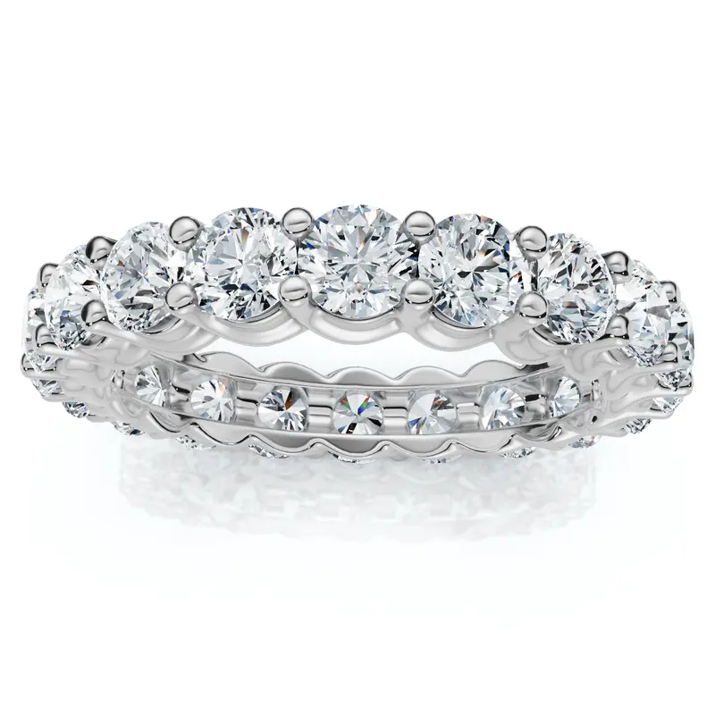 3Ct U Prong Diamond Eternity Wedding Ring 14K Gold Or Platinum Lab Grown Ef/Vs 1