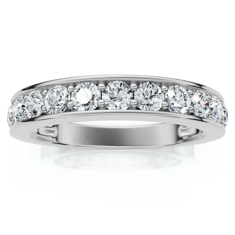 4/10Ct Channel & Prong Set Half Eternity Wedding Band 14K Gold Lab Grown 1