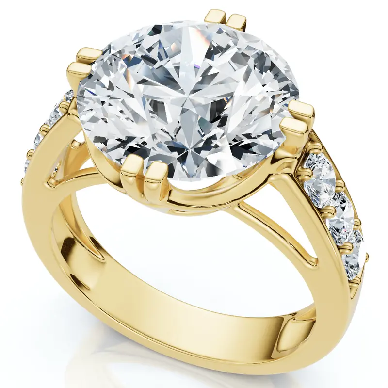4.5-Carat Certified Bauer Lab-Grown Diamond Engagement Ring in 14K Gold