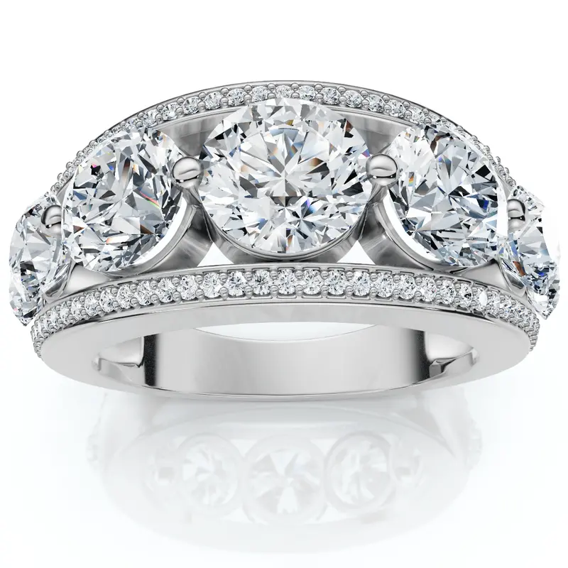 4 Ct Diamond Wedding Ring In 10K White Or Yellow Gold Lab Grown 1