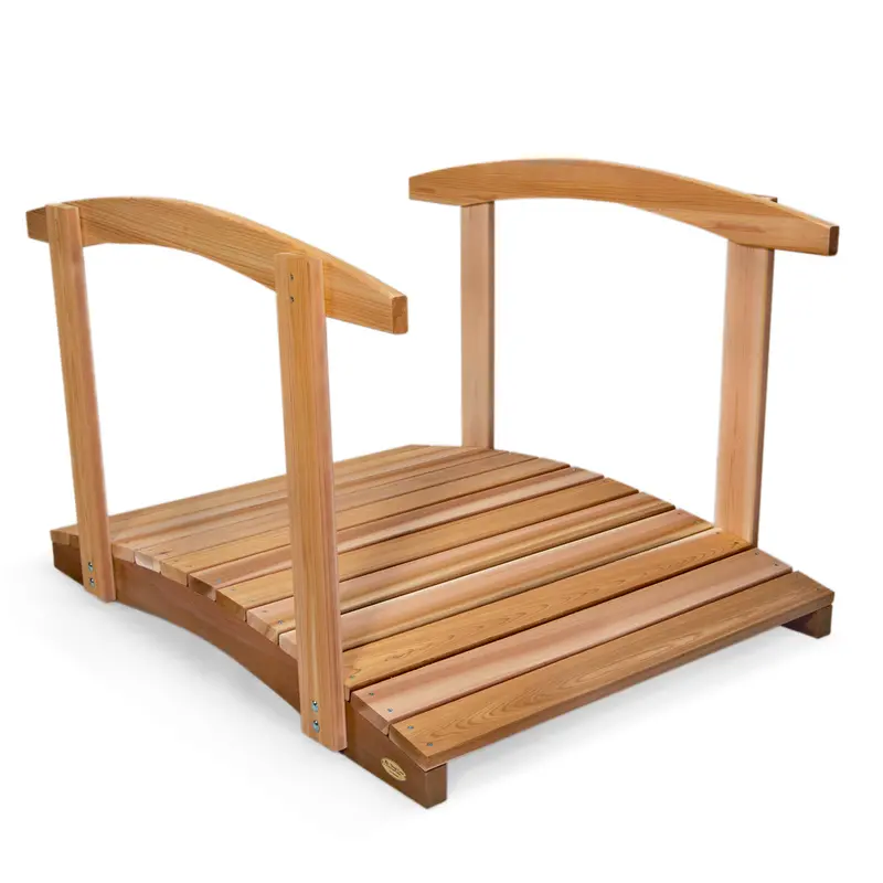 4-Ft Cedar Garden Bridge With Side Rails 1