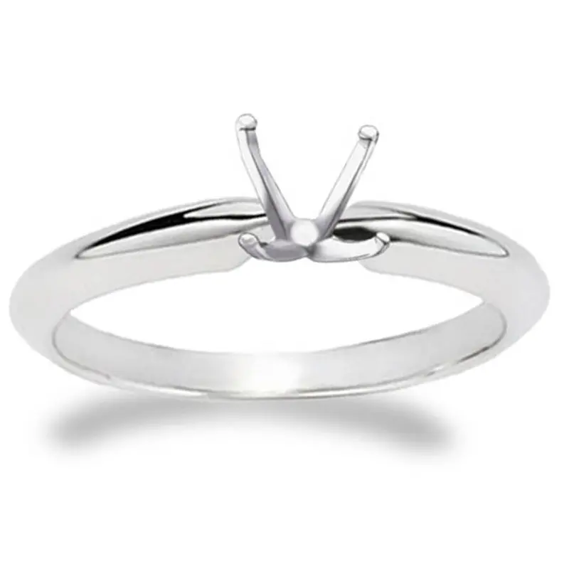 4-Prong Solitaire Engagement Ring Setting White Gold 14K Size Selectable 1