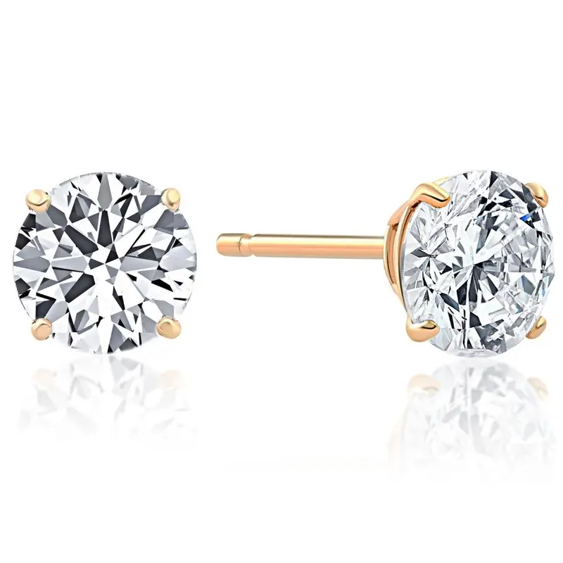 .40Ct Round Brilliant Cut Natural Quality Vs2-Si1 Diamond Stud Earrings In 14K Gold Classic Setting 1