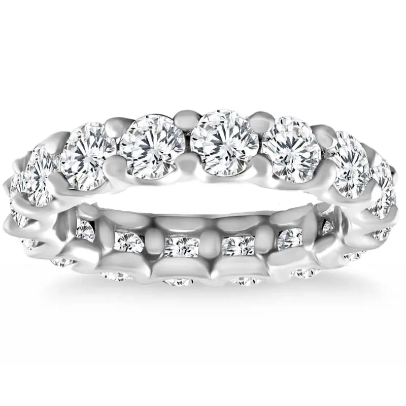 4Ct Tw Lab Grown Diamond U Prong Eternity Ring Anniversary Band 14K Gold 1