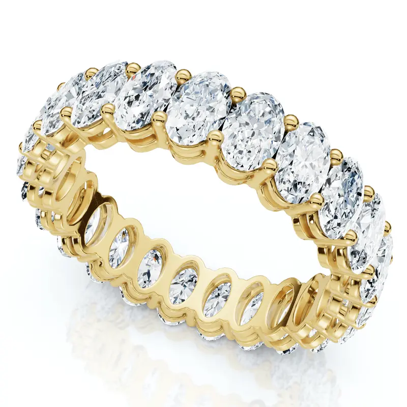 5 1/2Ct Oval Diamond Eternity Ring White Yellow Rose Gold Or Platinum Lab Grown 1