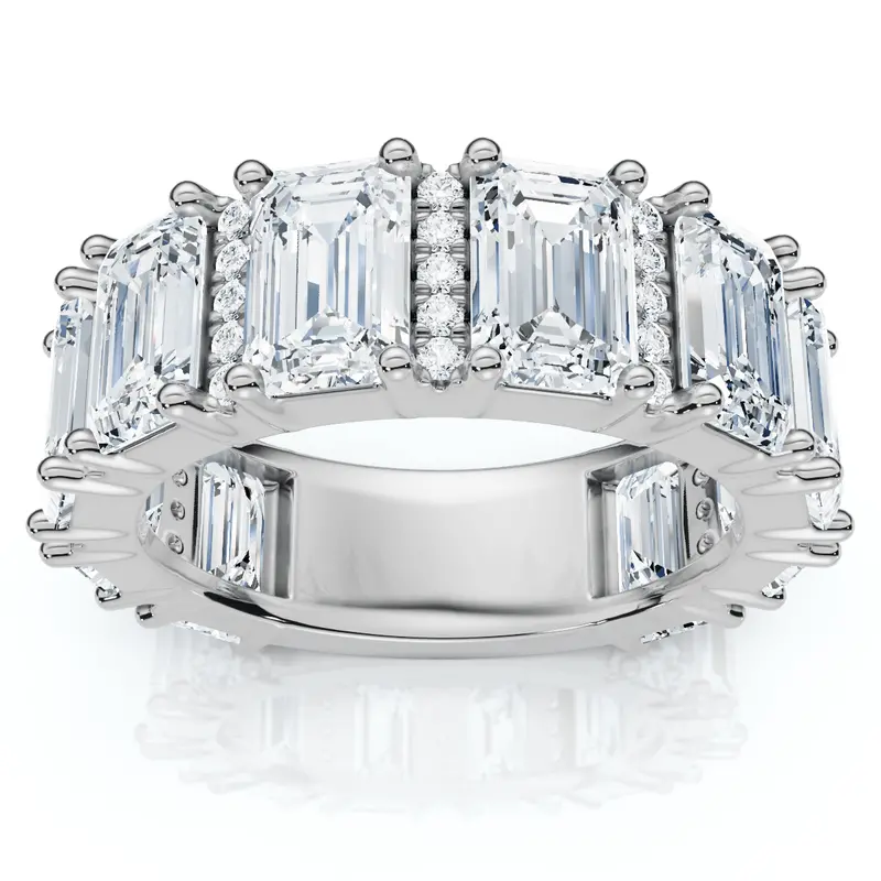 5.5-Carat Naya Emerald-Cut Diamond Stackable Wedding Band in 14K Gold or Platinum