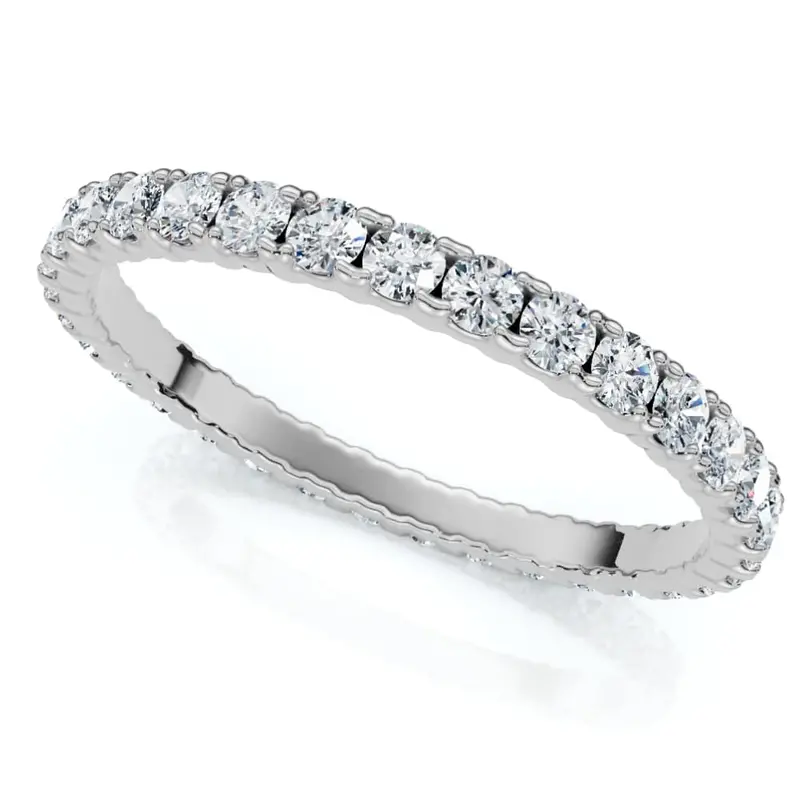 5/8 Cttw Diamond Eternity Ring Womens Stackable Round 14K White Gold Band Size Selectable 1