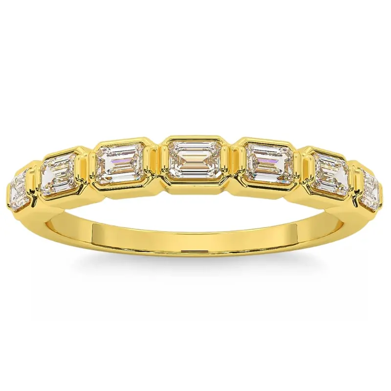 5/8Ct Baguette Cut Wedding Ring Anniversary Band 14K Gold Lab Grown 1