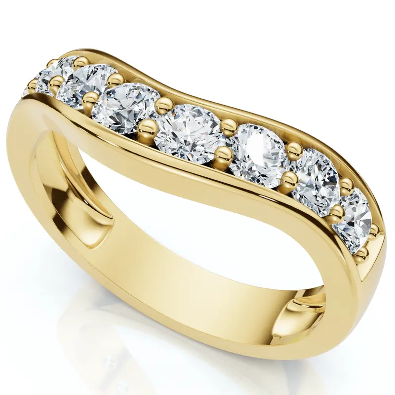 5/8Ct Diamond Curved Wedding Anniversary Band 14K Gold Lab Grown 1