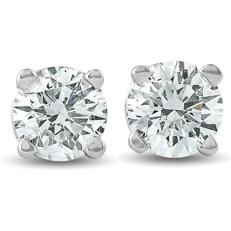5/8Ct Round Diamond Excellent Studs Screw Backs 14K White Gold Lab Grown 1