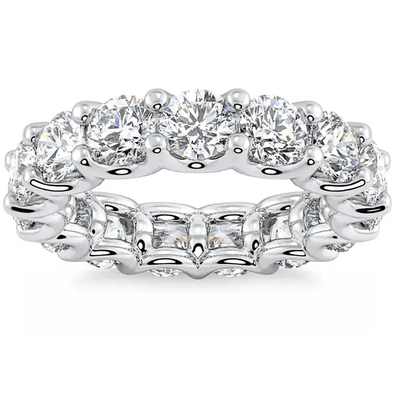 5-Carat U-Prong Lab-Grown Diamond Eternity Wedding Ring in 14K Gold