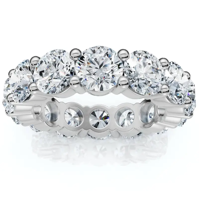 5 Ct Lab Grown Diamond Eternity Ring Womens Wedding Band 14K White Gold Size Selectable 1