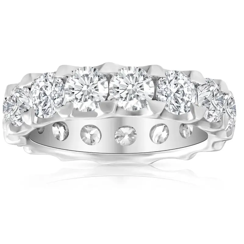 5 Ct Moissanite Eternity Ring In 10K White, Yellow, Or Rose Gold (F-G,Vvs2) 1