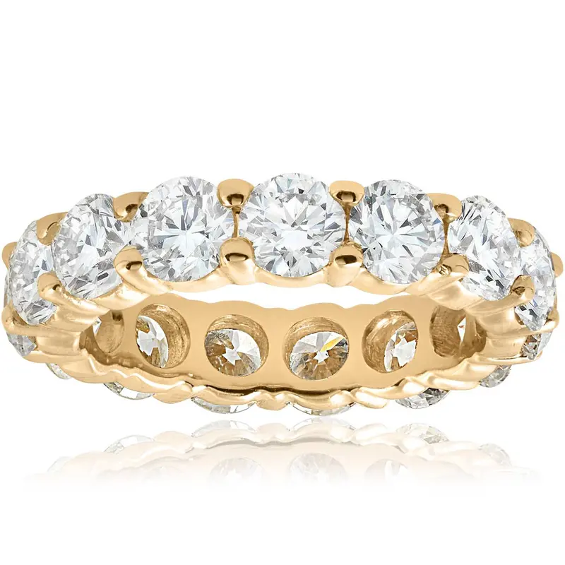 5Ct Prong Diamond Eternity Wedding Ring 14K Yellow Gold Size Selectable 1