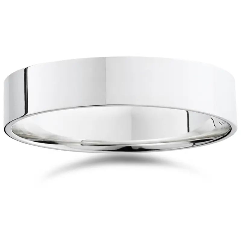 5Mm Flat High Polished Wedding Band 950 Platinum Size Selectable 1