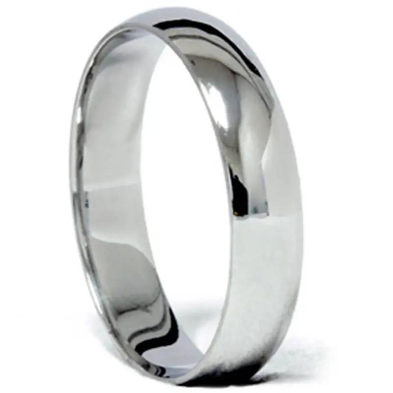 5Mm Plain Polished Platinum Comfort Wedding Ring Size Selectable 1