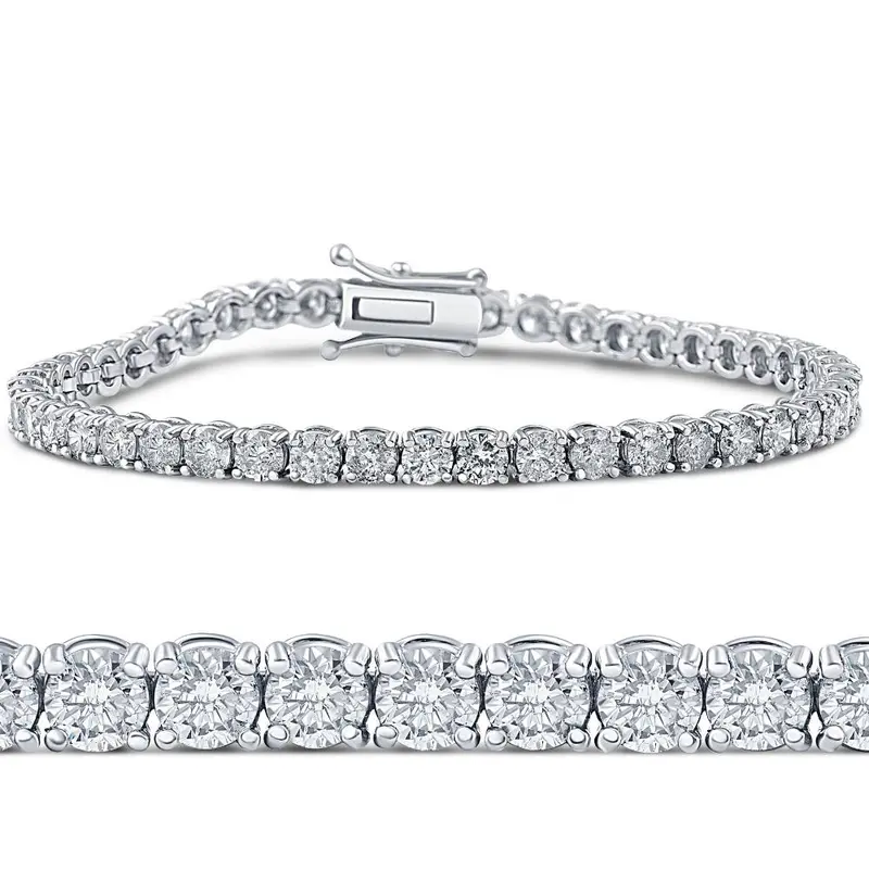 6 1/4Ct Lab Grown Diamond Tennis Bracelet 14K White Gold 1