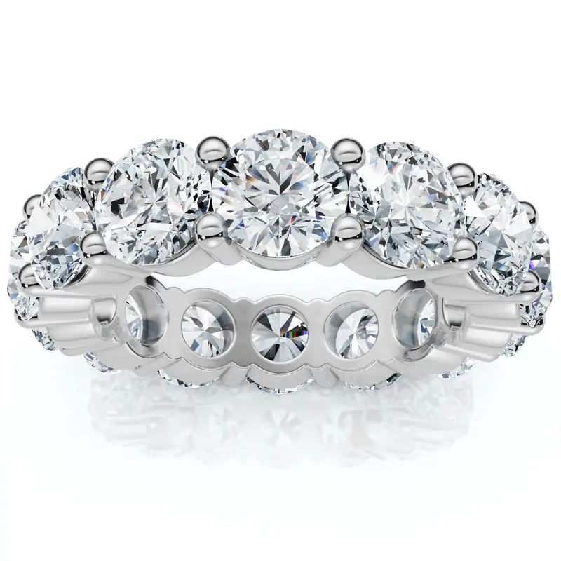 6 3/4 Ct Diamond Eternity Wedding Ring 14K White Gold Lab Grown 1
