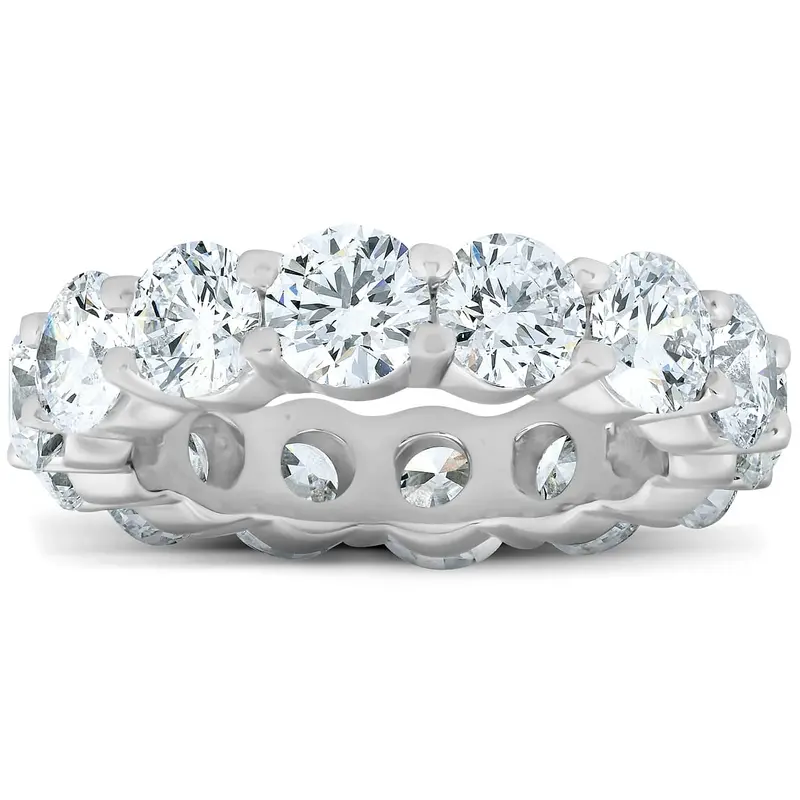 6 Ct Diamond Eternity Wedding Ring 14K White Gold 1