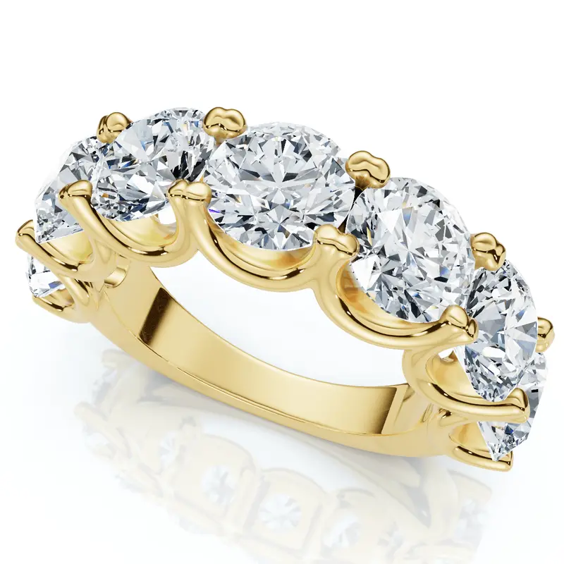 6Ct Tw Diamond Anniversary U Prong Wedding Ring 14K Gold Or Platinum Lab Grown 1