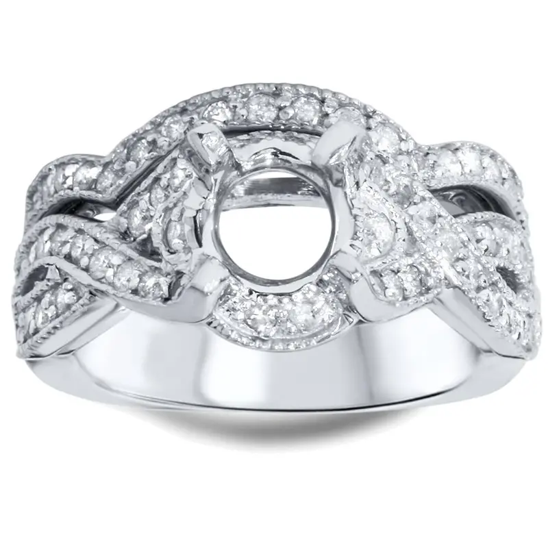 7/8Ct Diamond Engagement Wedding Ring Set Setting 14K Size Selectable 1