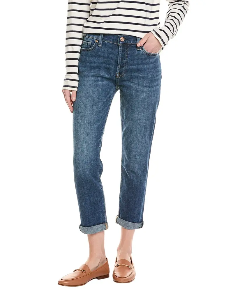 7 For All Mankind Josefina Blue Feminine Boyfriend Jean 1