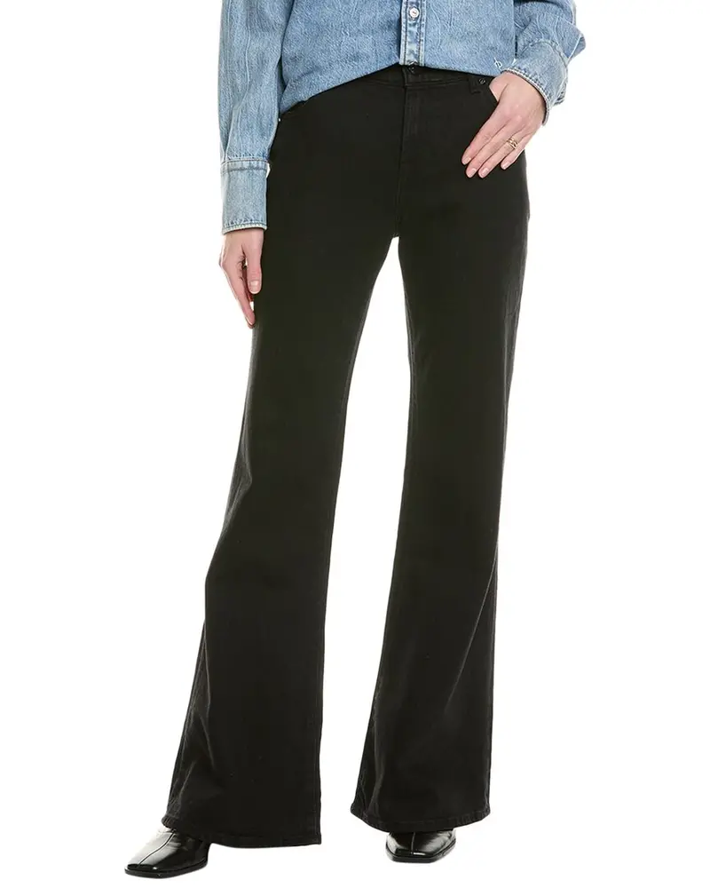 7 For All Mankind Spencer Rinse Black Flare Jean 1