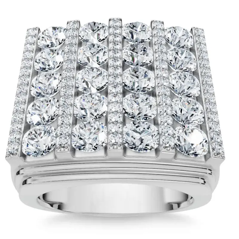 7Ct Diamond Ring Mens Round Flashy Polished Wedding Band In White Or Yellow Gold 1