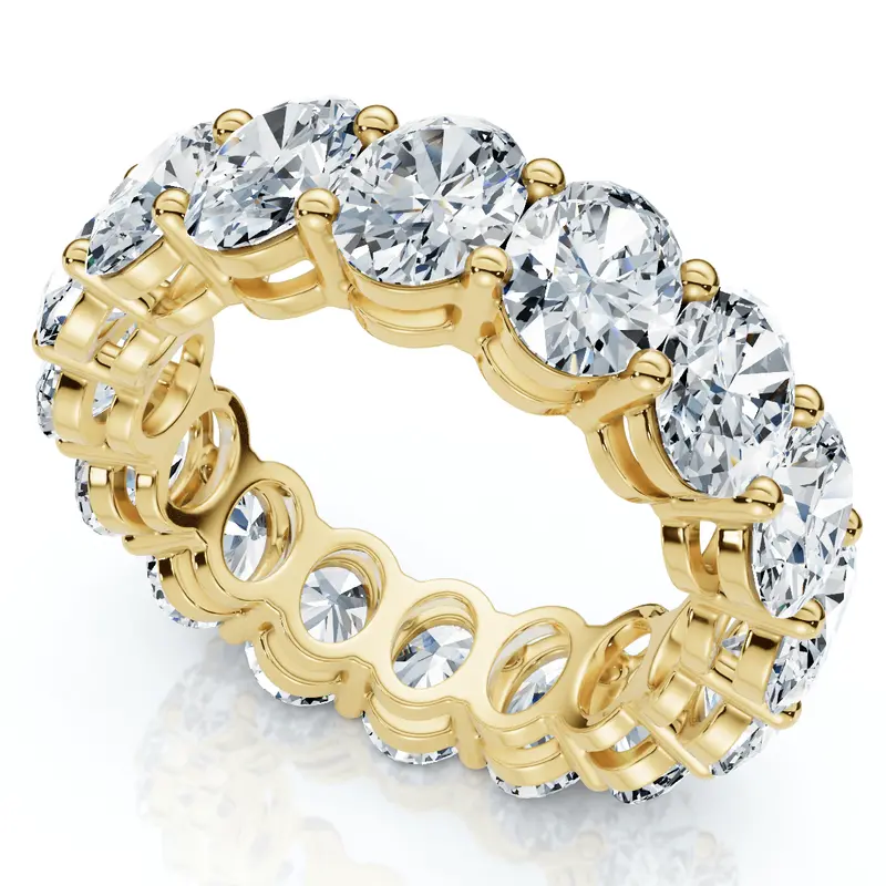 7Ct Oval Diamond Eternity Ring 14K Gold Or Platinum Lab Grown 1