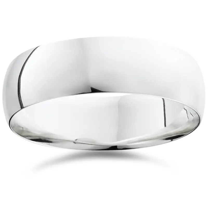 7Mm Plain Platinum Comfort Fit Wedding Band Ring Size Selectable 1