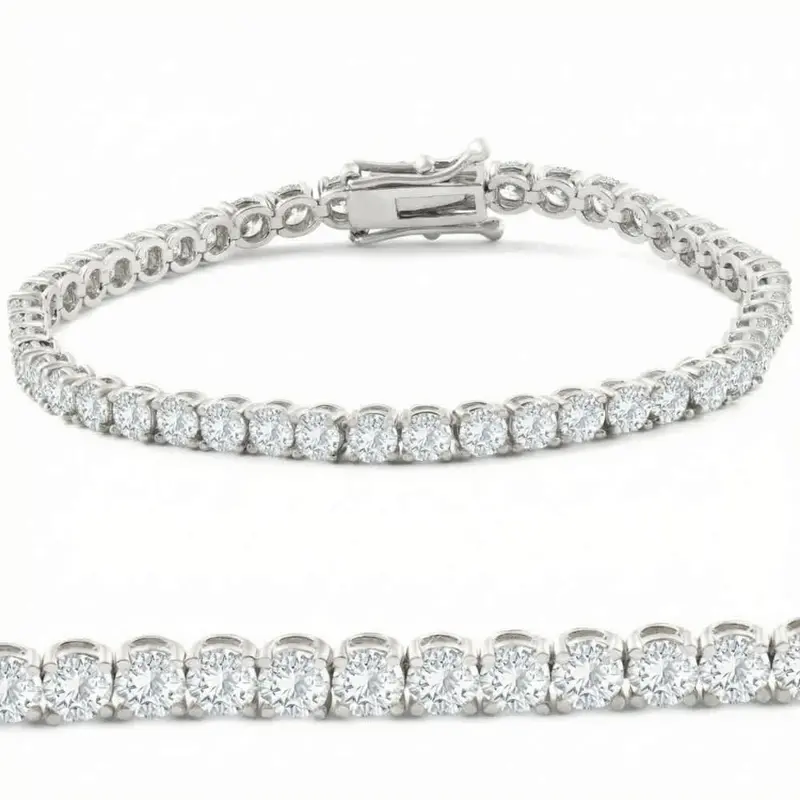 8.00Ct Diamond Tennis Bracelet 14K Gold Lab Grown 7" 1