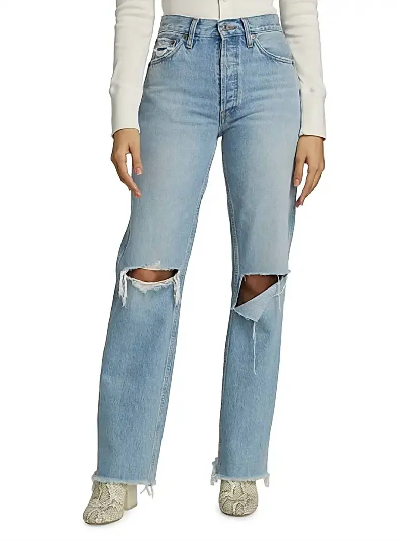 90S High-Rise Loose Straight Jeans In Breezy Indigo 1