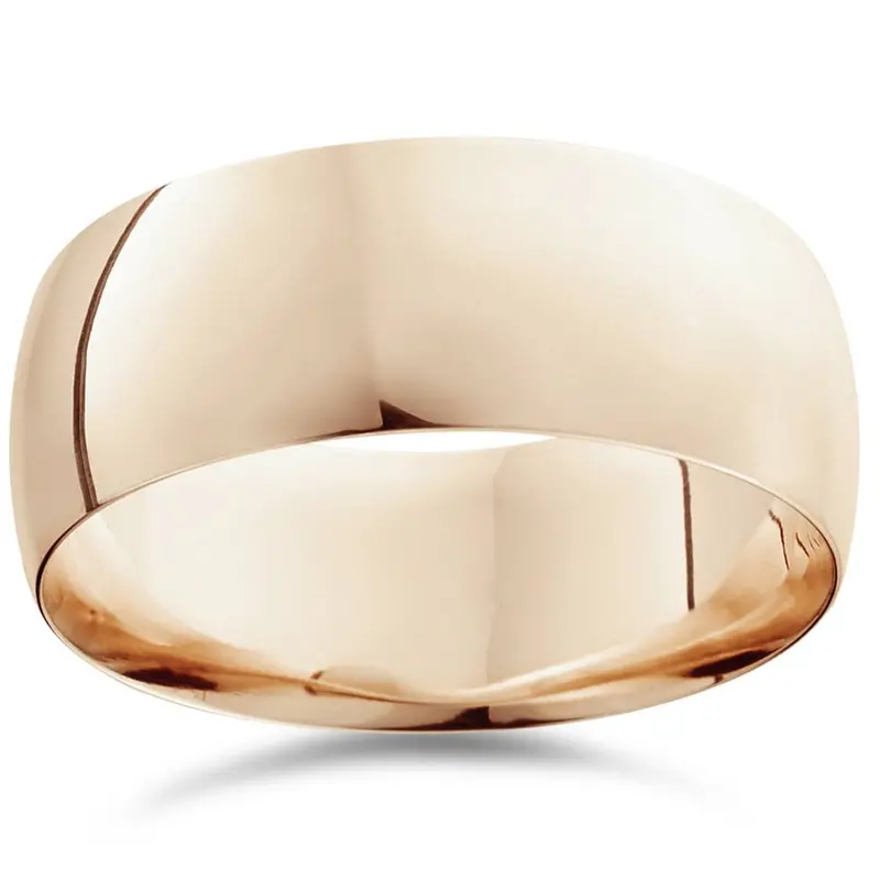 9Mm Dome High Polished Wedding Band 14K Rose Gold Size Selectable 1