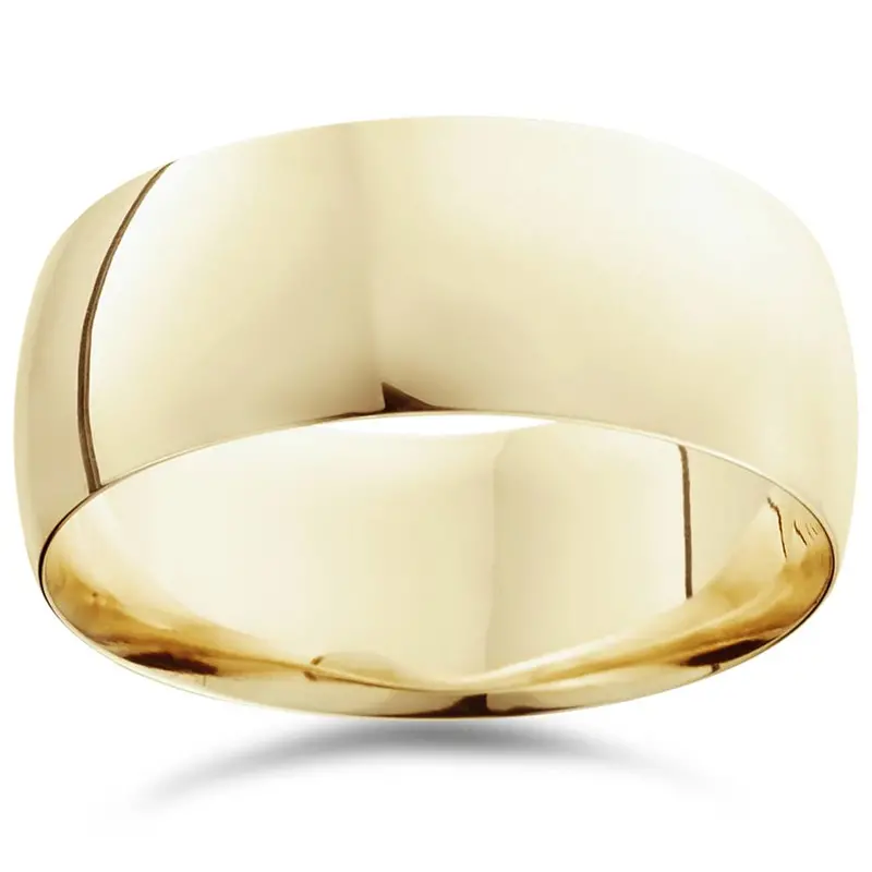 9Mm Dome High Polished Wedding Band 14K Yellow Gold Size Selectable 1