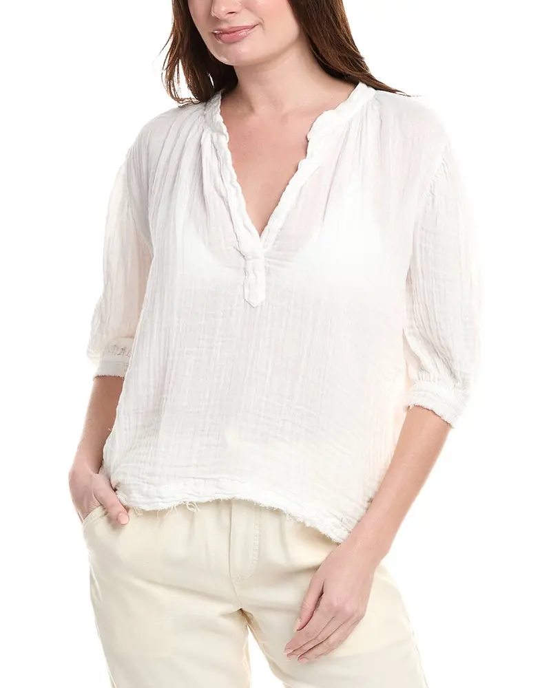9Seed Lightweight Gauze Dashiki Puff Sleeve Top 1