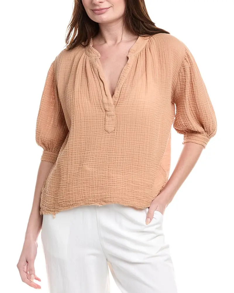 9Seed Lightweight Gauze Dashiki Puff Sleeve Top 1