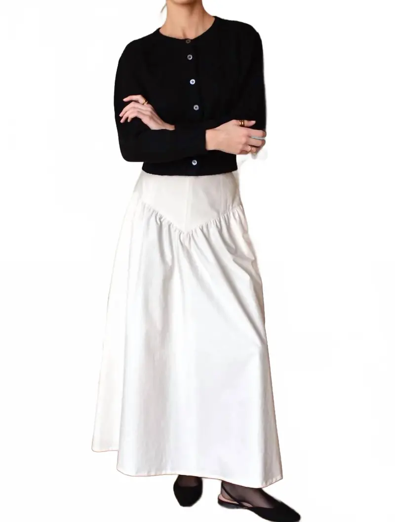 A-Line Maxi Skirt In White Swan 1
