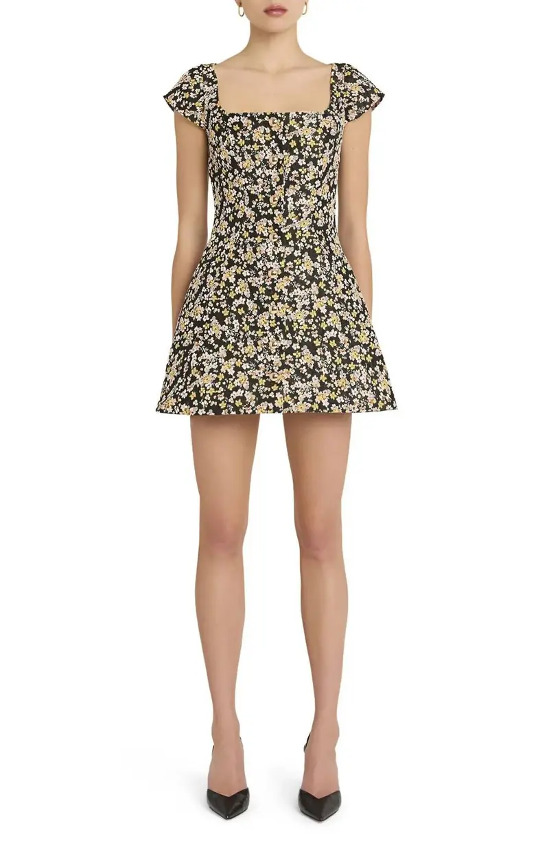Abella Mini Dress In Black Multi 1