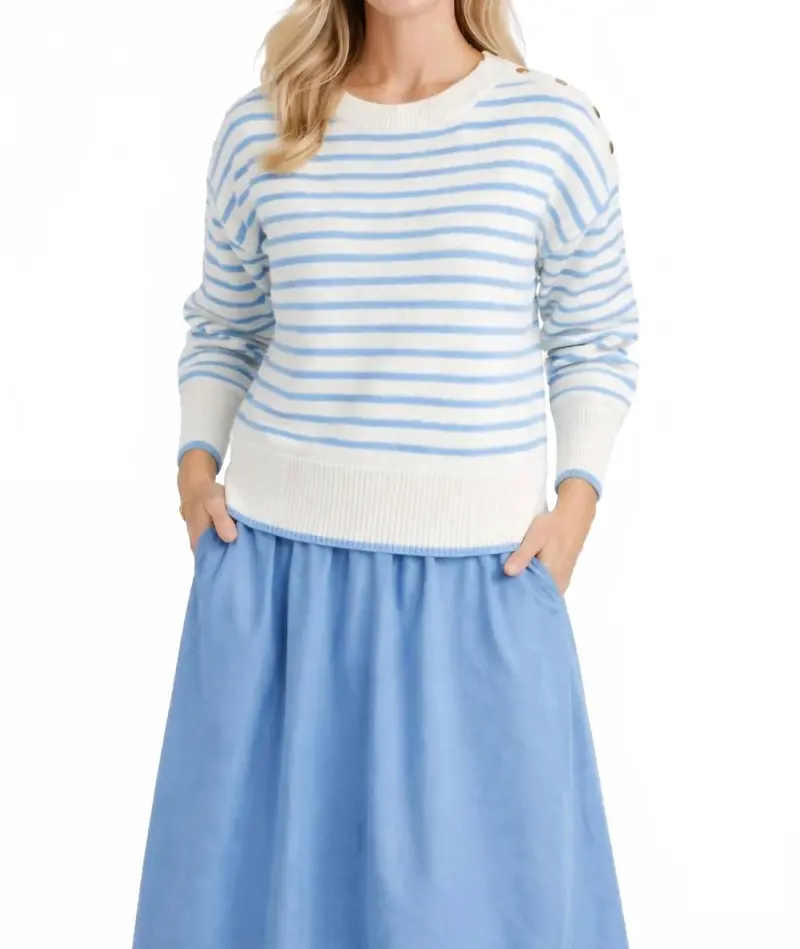 Abigail Sweater In White Blueberry 1