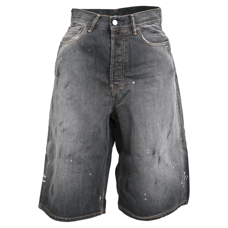 Acne Studios Distressed Faded Jorts In Black Cotton 1
