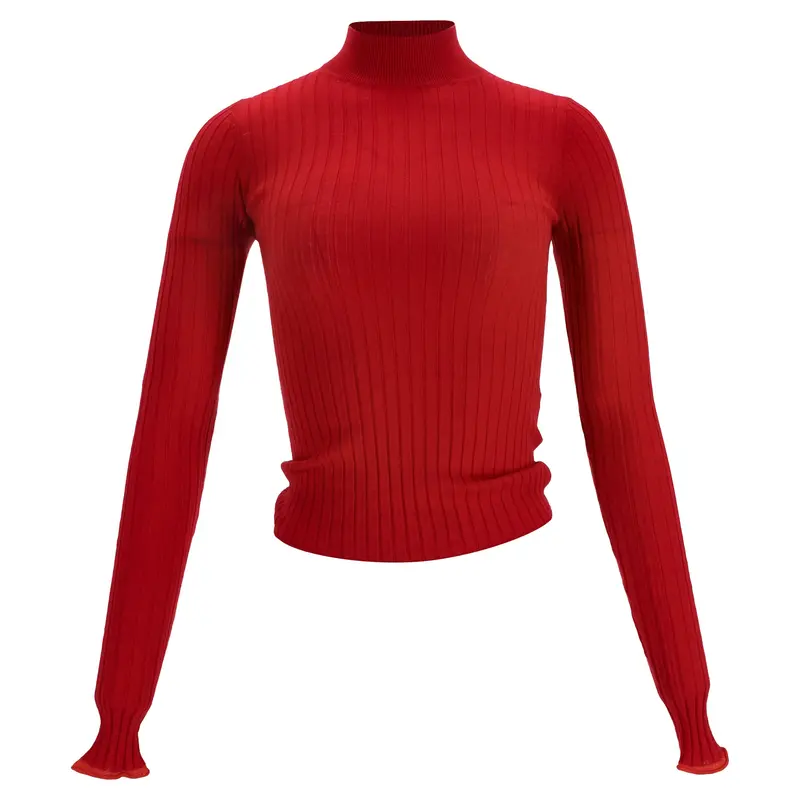 Acne Studios Ribbed-Knit Sweater In Red Wool 1