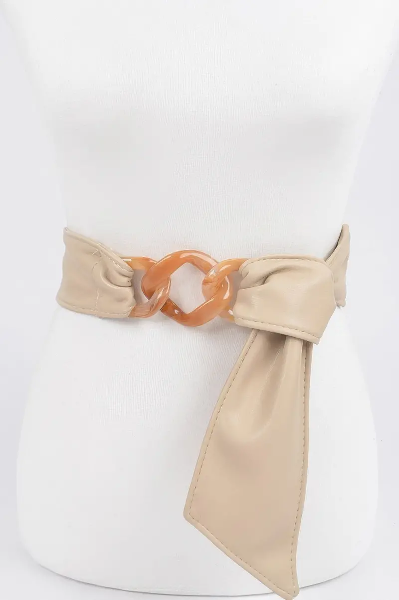 Acrylic Chain Buckle Elastic Waisted Belt 1