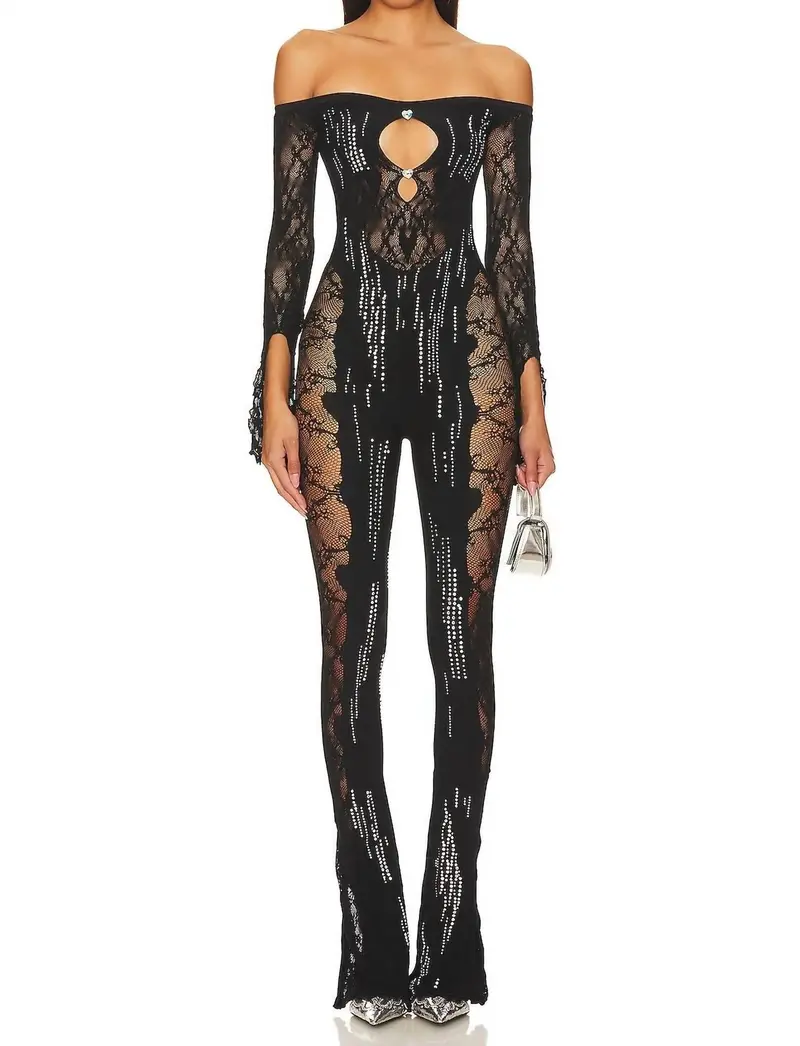 Adella Shapewear Off The Shoulder Jumpsuit In Black 1