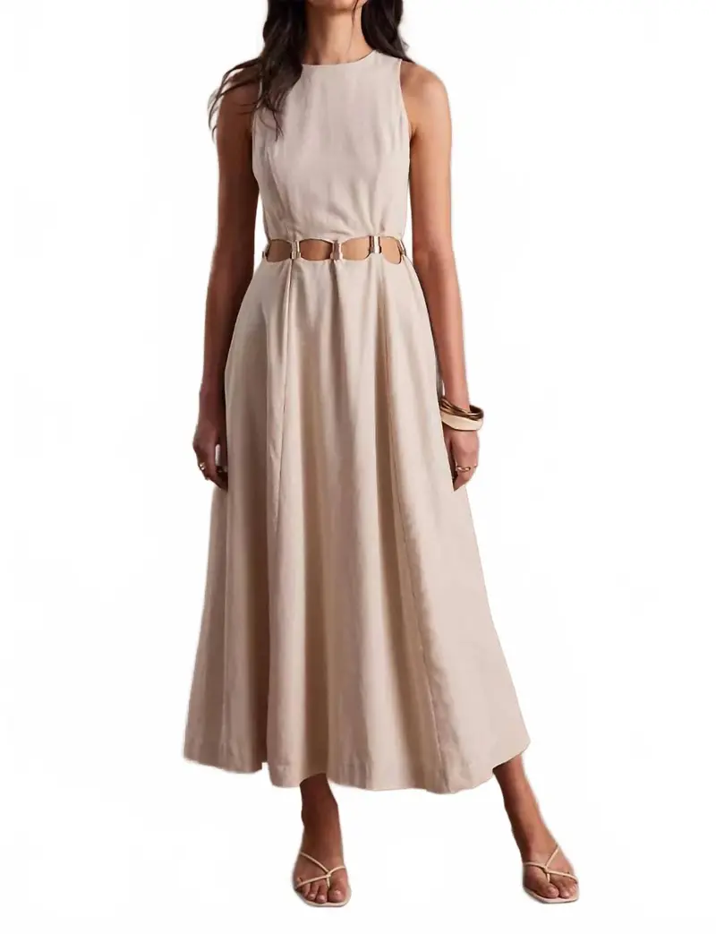 Adornement Midi Dress In Parchment 1