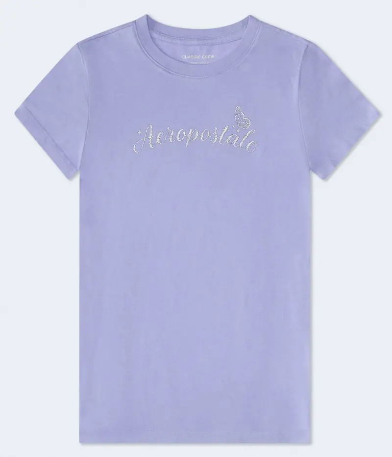 Aeropostale Butterfly Glitter Graphic Tee 1