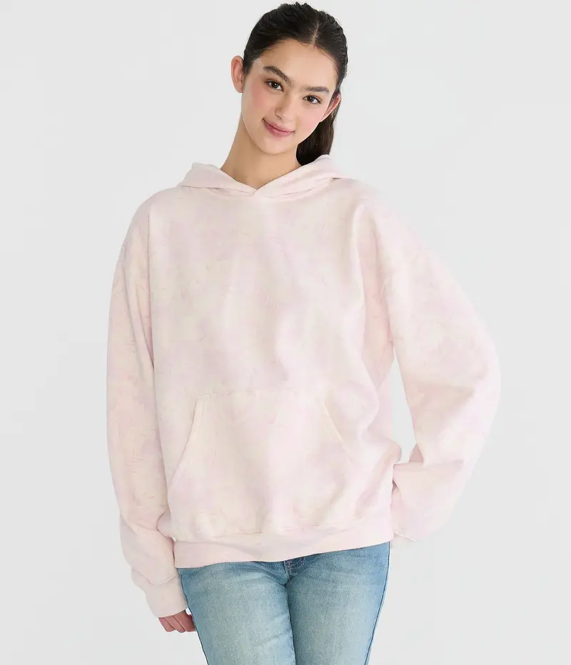Aeropostale Cloud Soft Tropical Floral Oversized Pullover Hoodie 1